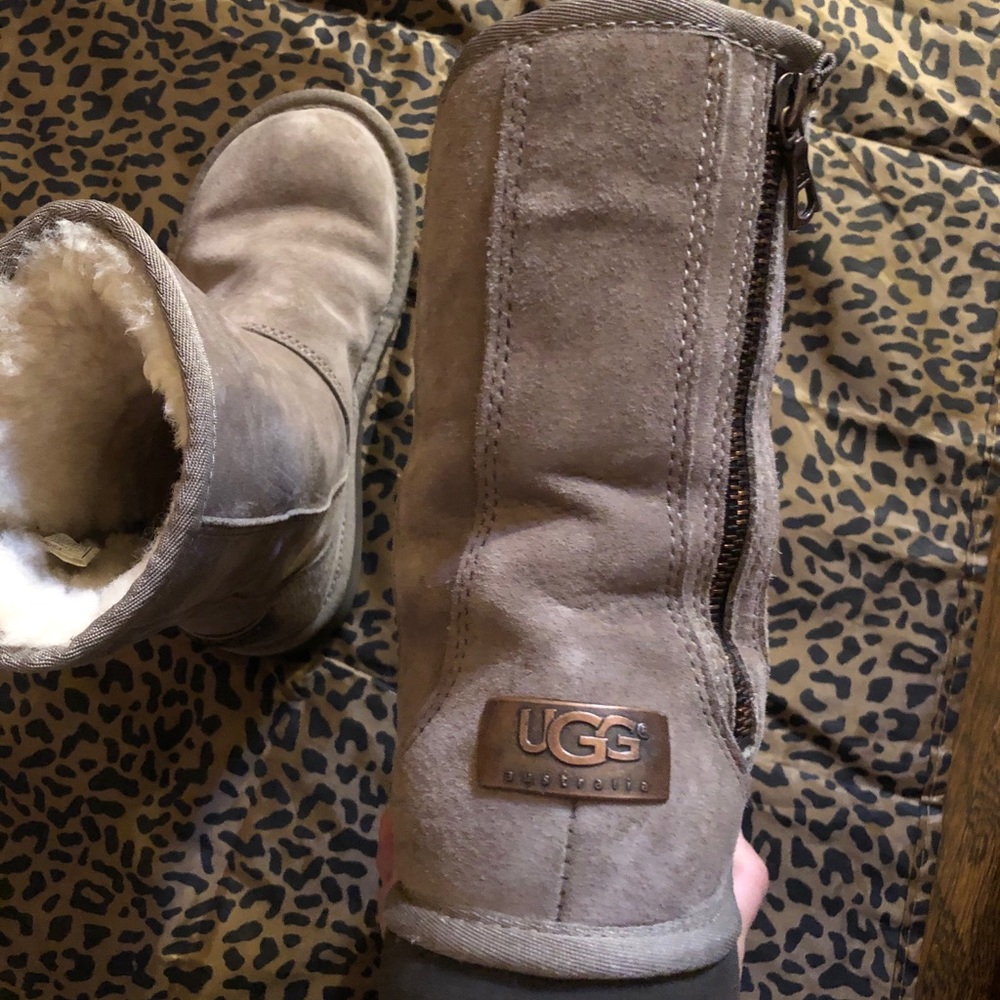 Ugg Boots with Bronze Brass Zipper and Logo
